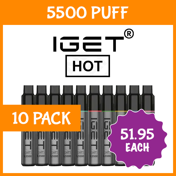 10 PACK – IGET HOT – 5500 PUFFS
