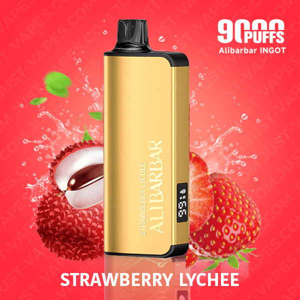 STRAWBERRY LYCHEE – ALIBARBAR INGOT – 9000 PUFFS